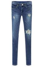 Shein Blue Bleached Ripped Slim Denim Pant