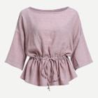 Shein Drop Shoulder Drawstring Waist Top