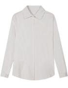 Shein White Lapel Long Sleeve Buttons Blouse