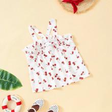 Shein Girls Thick Strap Cheery Print Blouse