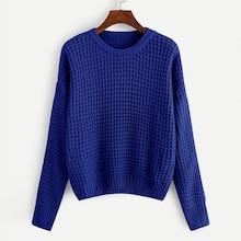 Shein Plus Drop Shoulder Waffle Knit Jumper