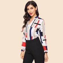 Shein Geometric Print Blouse