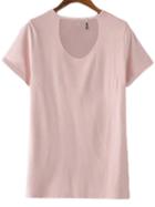 Shein Pink Cut Out Star Tassel Short Sleeve T-shirt