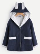 Shein Snap Button Rabbit Pattern Coat