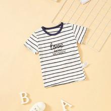 Shein Boys Letter Print Striped Tee