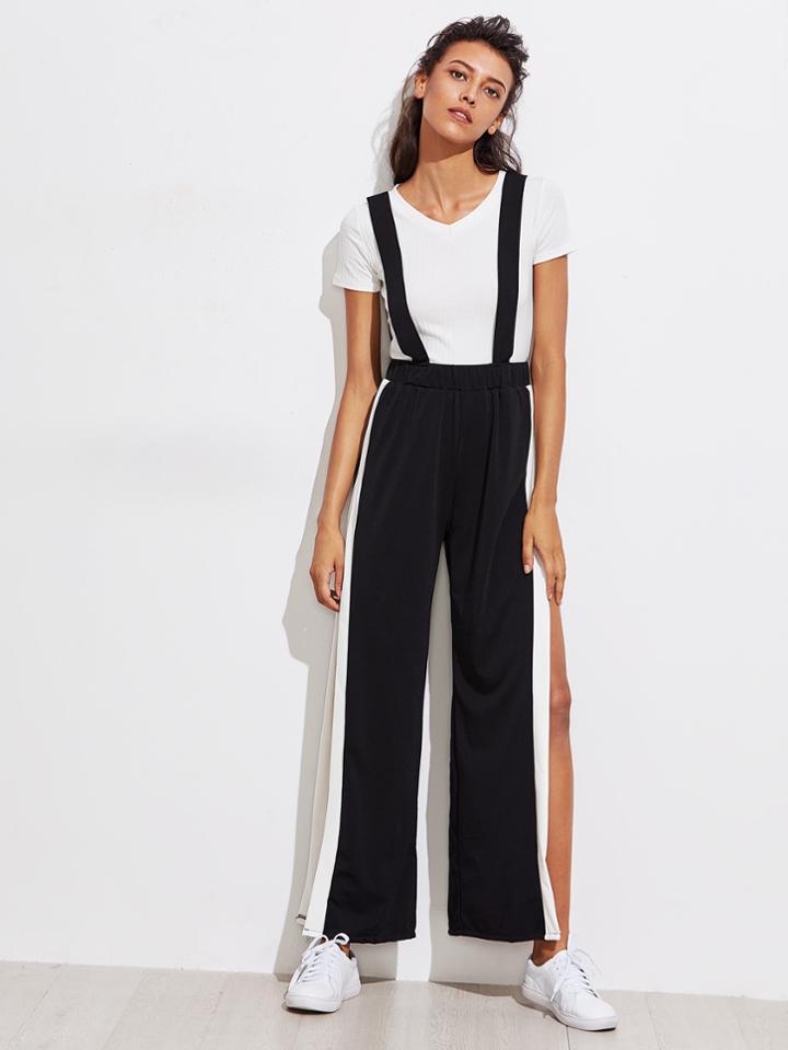 Shein Side Panel Split Pinafore Jumpsuit