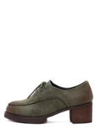 Shein Green Vintage Laser Out Lace Up Cork Heel Shoes