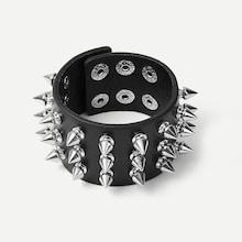 Shein Men Studded Wide Pu Bracelet