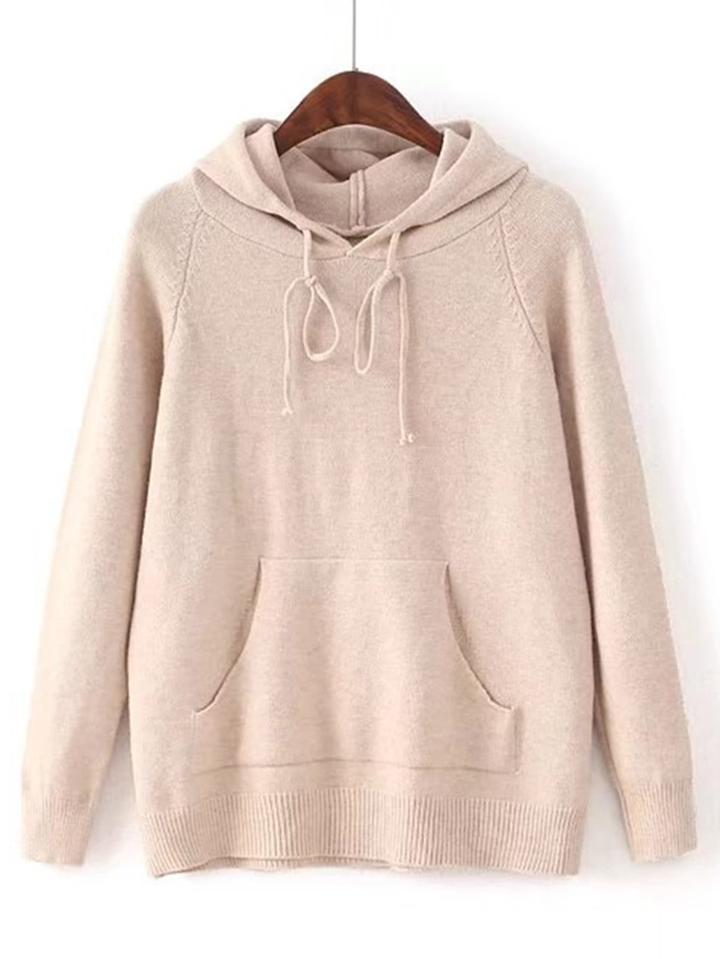 Shein Kangaroo Pocket Hooded Sweater