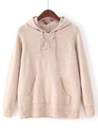 Shein Kangaroo Pocket Hooded Sweater