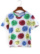 Shein Smiley Face Print T-shirt