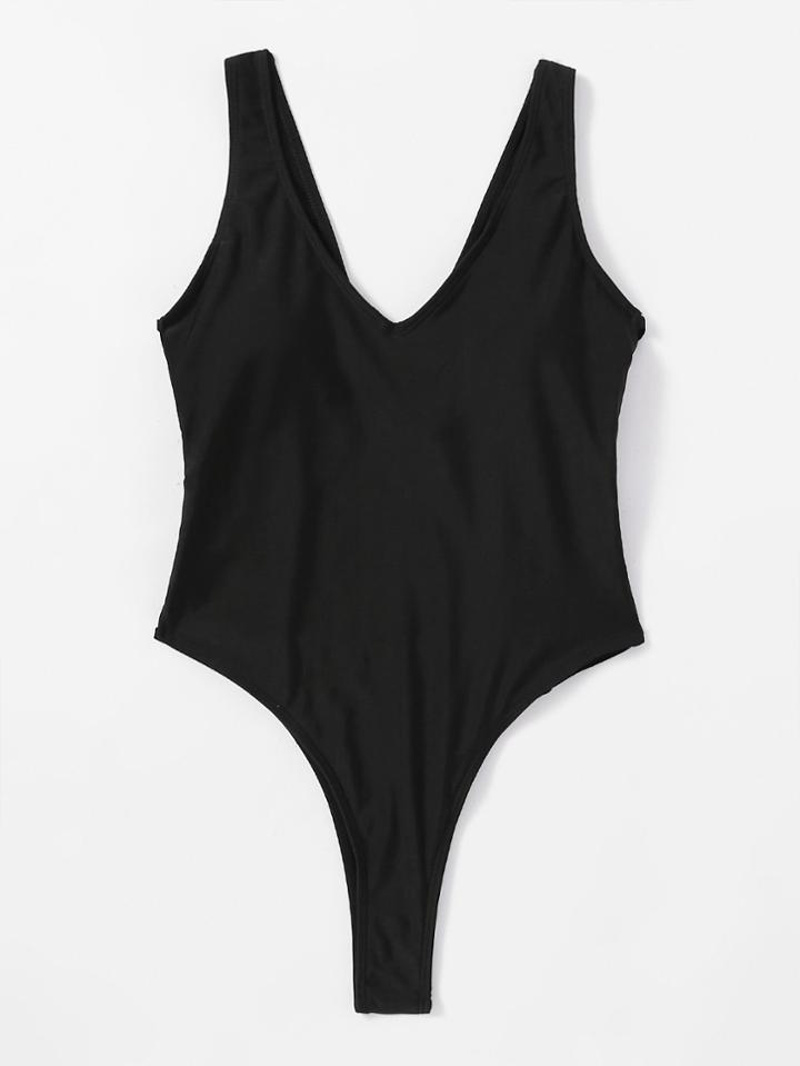 Shein Criss Cross Back Plunge Swimsuit