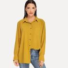 Shein Single Breasted Collar Blouse