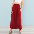 Shein Ruched Wide Waistband Jersey Skirt