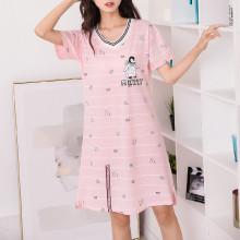 Shein Penguin & Letter Print Striped Night Dress