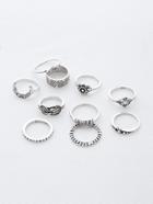Shein Sun And Moon Etched Ring Pack