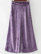 Shein Purple Wide Leg Velvet Pants