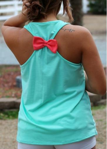 Rosewe Anchor Print Sleeveless Green T Shirt