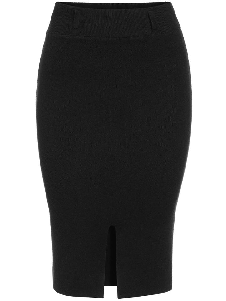 Shein Black Skinny Split Bodycon Skirt