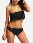 Shein Cutout Fringe Bandeun Bikini Set