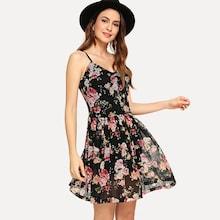 Shein Flower Print Fit & Flare Cami Dress