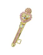 Shein Pink Rhinestone Key Hair Clip