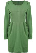 Shein Green Round Neck Long Sleeve Slim Dress