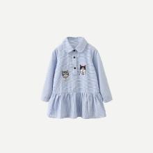 Shein Girls Cat Embroidered Ruffle Collar Dress