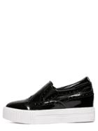 Shein Black Round Toe Flatform Slip-on Wedges