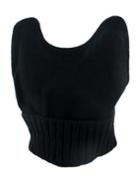 Shein New Model Black Woolen Knitted Ears Shape Fancy Beanie Women's Hat