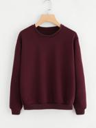 Shein Quilted Ribbed Trim Pullover