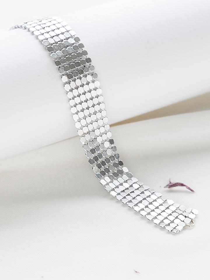 Shein Silver Glitter Wide Bracelet