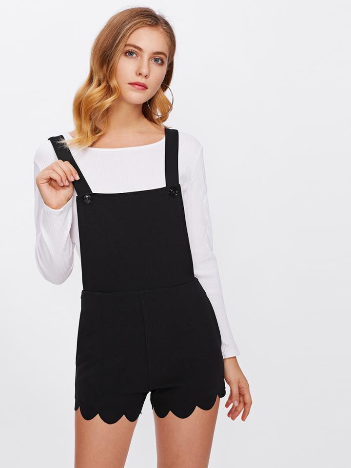 Shein Scallop Edge Pinafore Romper