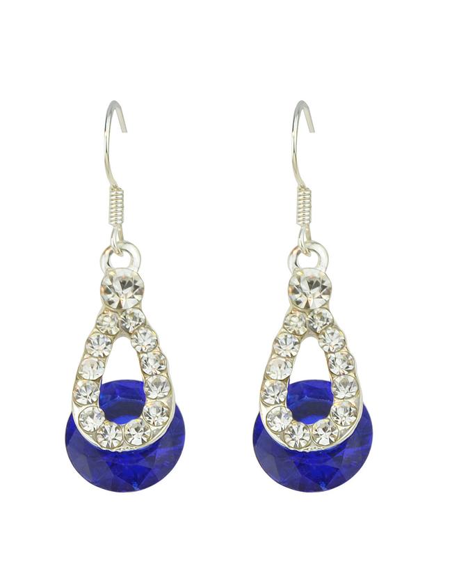 Shein Blue Shining Long Drop Earrings