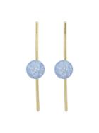 Shein Blue Beads Simulated-pearl Long Stud Earrings