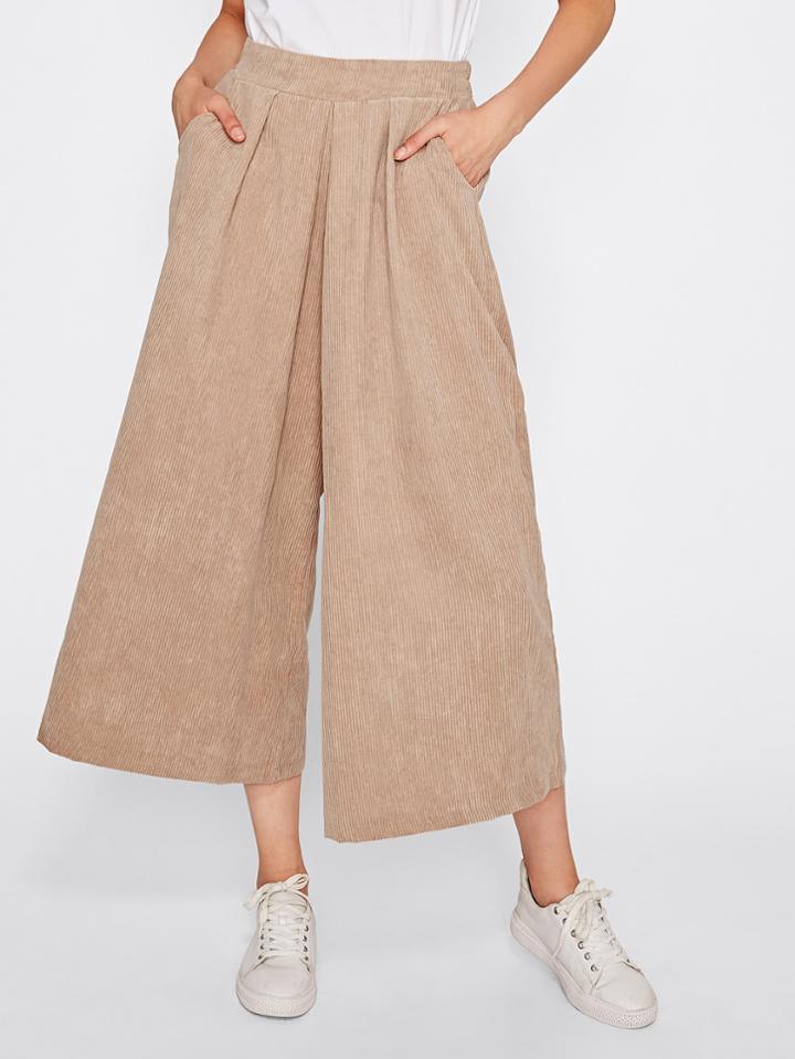 Shein Ribbed Wide Leg Corduroy Pants