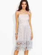 Shein Light Blue Spaghetti Strap Lace Zipper Back Dress