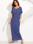 Shein Hidden Pocket Detail Polka Dot Cocoon Dress