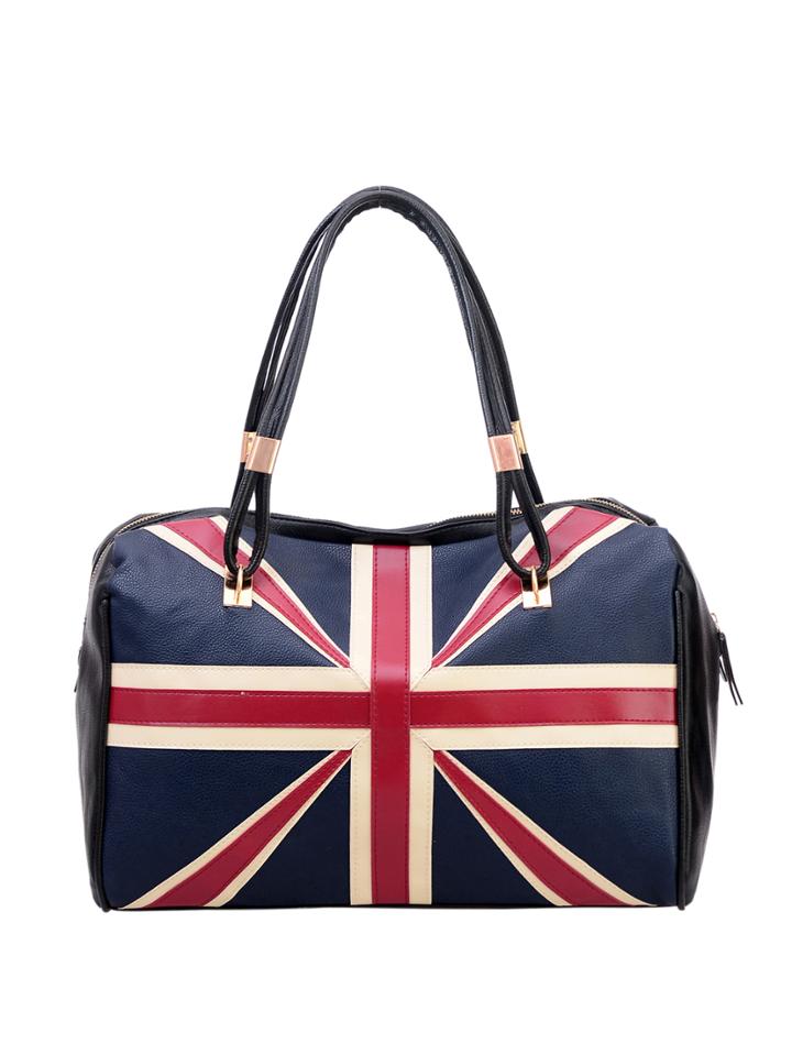 Shein Union Jack Patch Bowler Bag