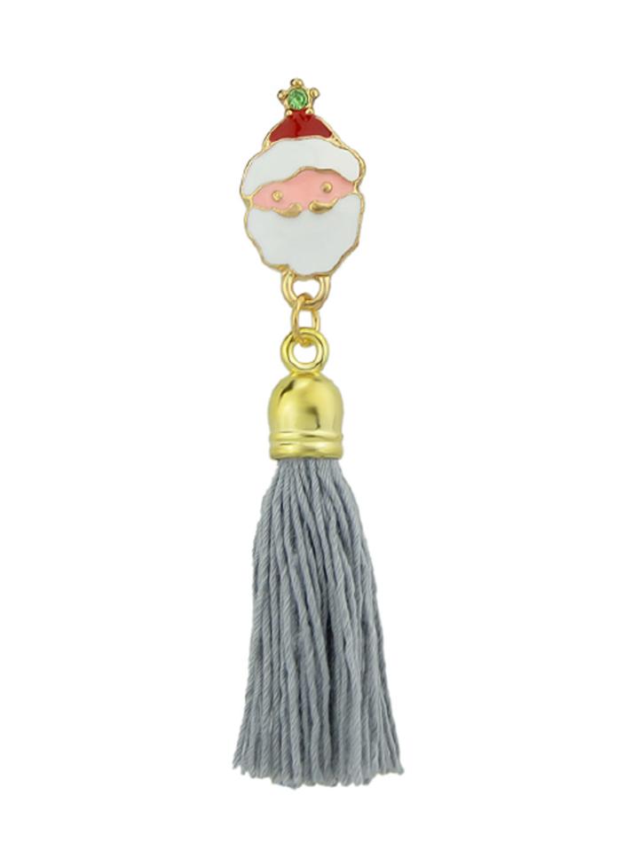 Shein Santa-gray Christmas Jewelry White Red Enamel With Tassel Deer Gift Box Tree Santa Brooches