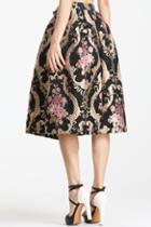Shein Multicolor Vintage Floral Pleated Skirt
