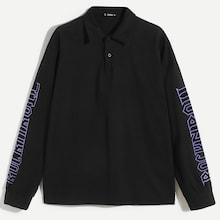 Shein Men Letter Print Collar Tee