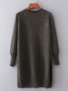 Shein Ribbed Trim Long Sweater