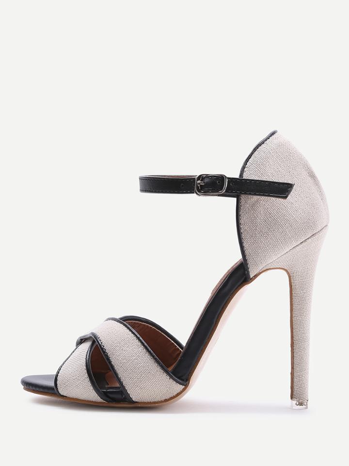 Shein Criss Cross Stiletto Heel Sandals