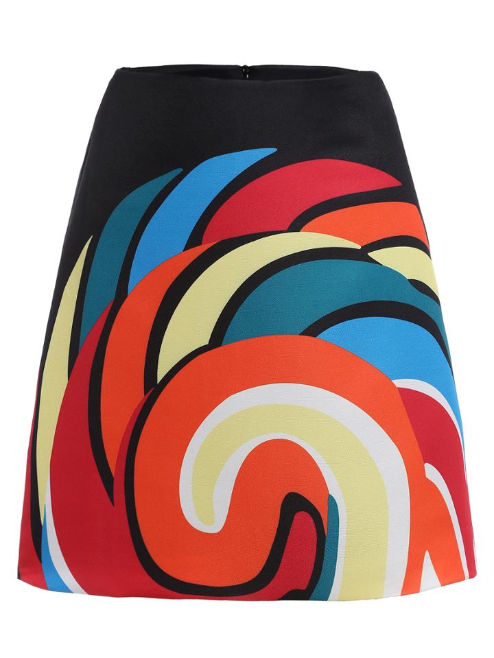 Shein Spiral Circle Print Skirt