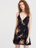 Shein Strappy Floral Ruffle Trim Slip Dress