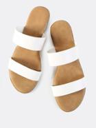 Shein Double Band Slip Ons White