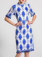 Shein Fringe Embroidered Sheer Lace Dress