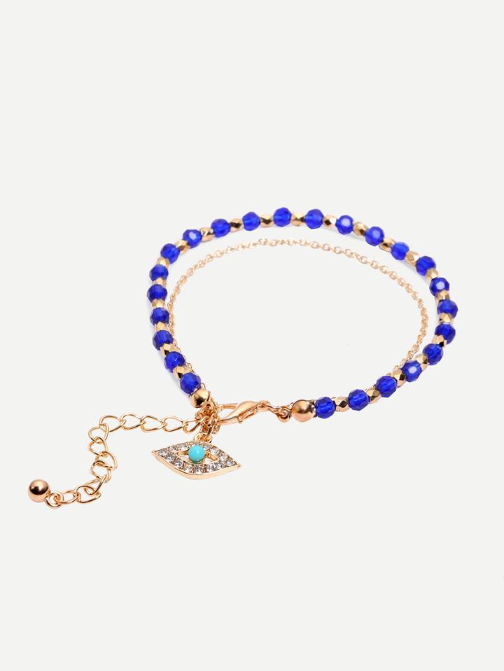 Shein Anti-fatigue Beads Eye Pendant Bracelet