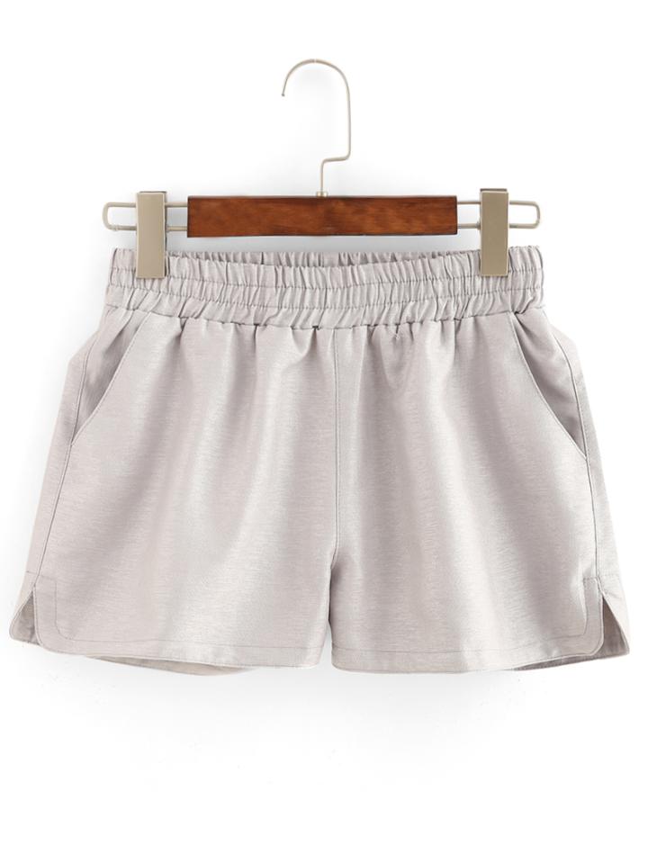 Shein Elastic Waist Grey Shorts